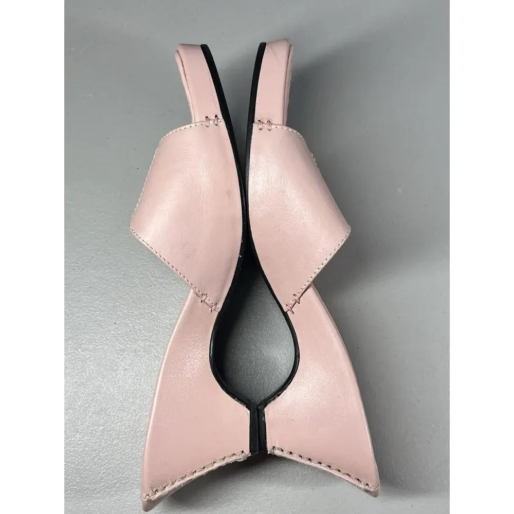 Modellista Leather Morgans Sandals Womens 7.5M Pink Heels Slip on Buckle